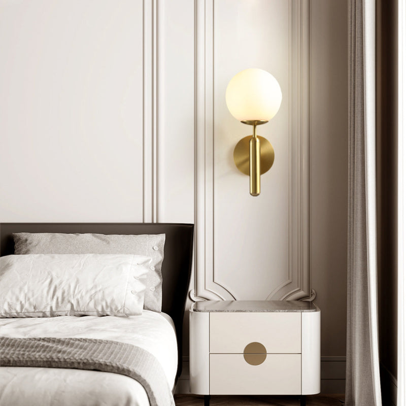Milk Glass Globe Wall Sconce