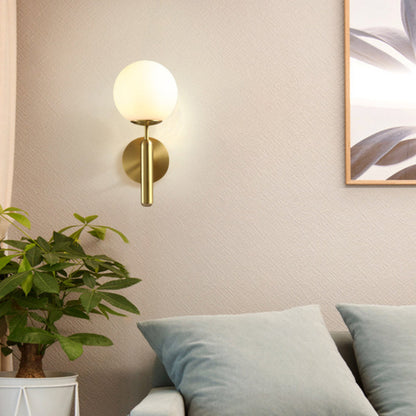 Milk Glass Globe Wall Sconce