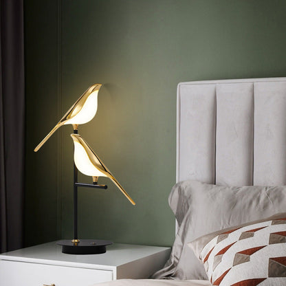 Golden Bird Rotating Table Lamp