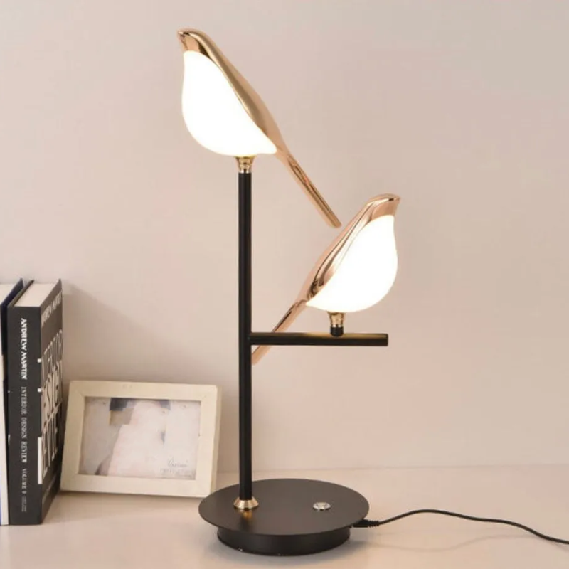 Golden Bird Rotating Table Lamp