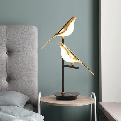 Golden Bird Rotating Table Lamp