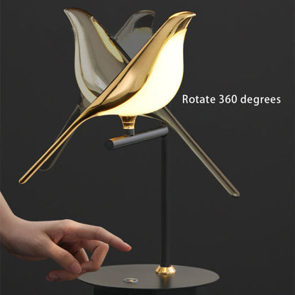Golden Bird Rotating Table Lamp