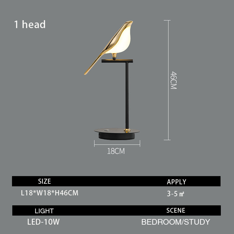 Golden Bird Rotating Table Lamp