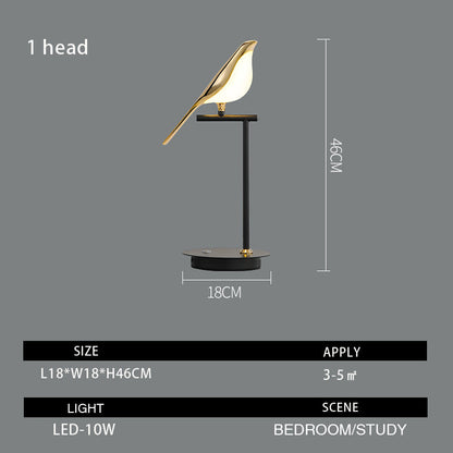 Golden Bird Rotating Table Lamp