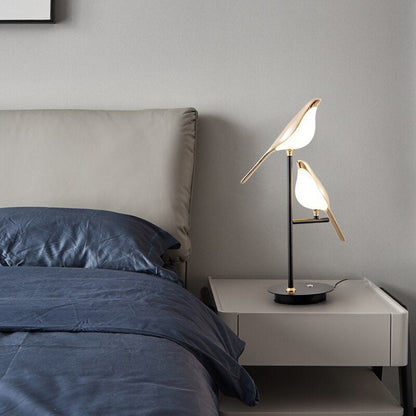 Golden Bird Rotating Table Lamp
