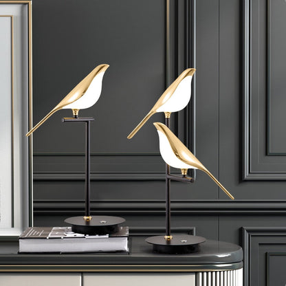 Golden Bird Rotating Table Lamp