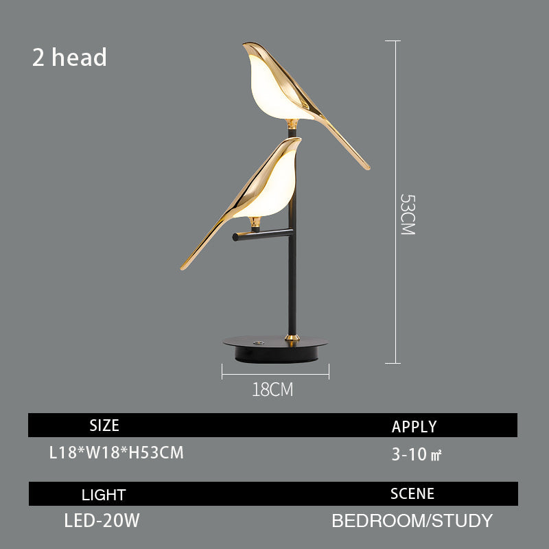 Golden Bird Rotating Table Lamp