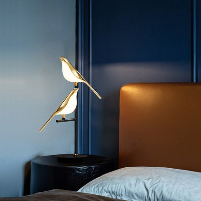 Golden Bird Rotating Table Lamp