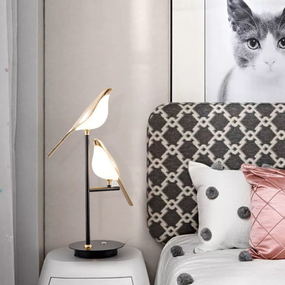 Golden Bird Rotating Table Lamp