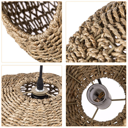 Dark Brown Wicker Pendant Lamp Shade