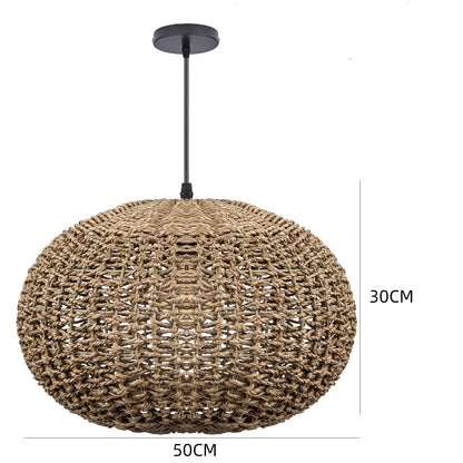 Dark Brown Wicker Pendant Lamp Shade
