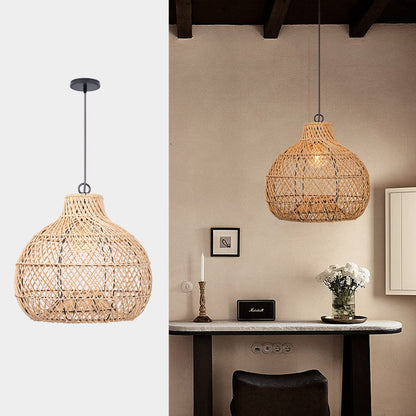 Wicker Farmhouse Kitchen Pendant Shade