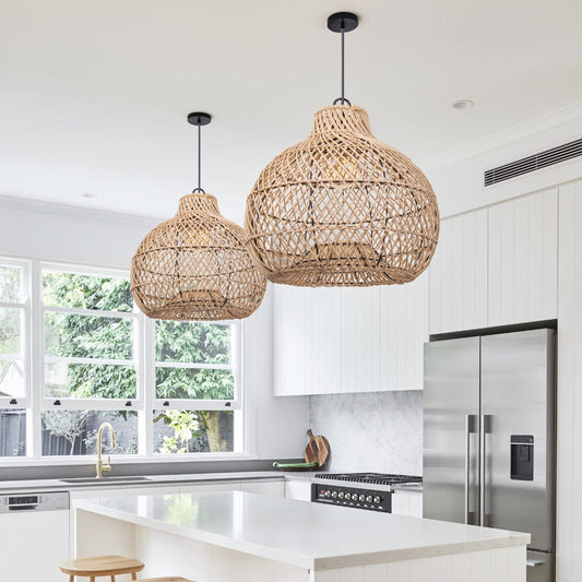 Wicker Farmhouse Kitchen Pendant Shade
