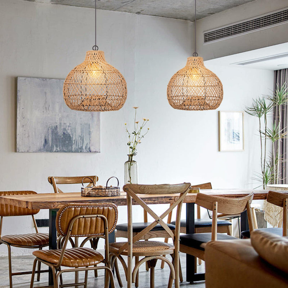 Wicker Farmhouse Kitchen Pendant Shade