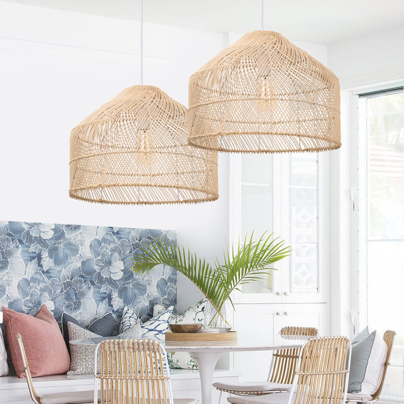 Handmade Round Wicker Hanging Lamp