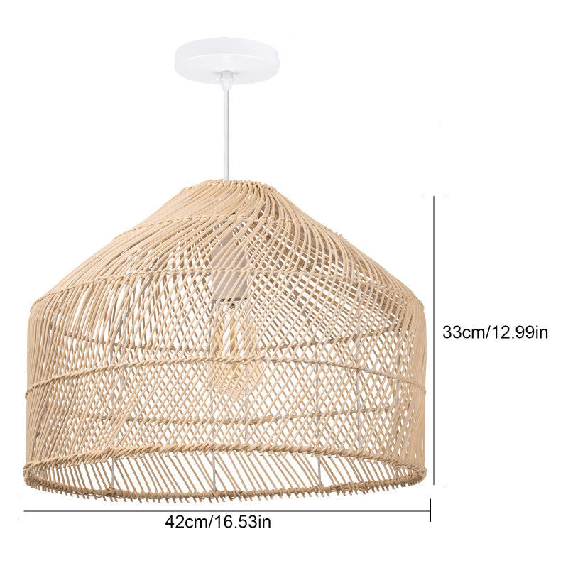 Handmade Round Wicker Hanging Lamp