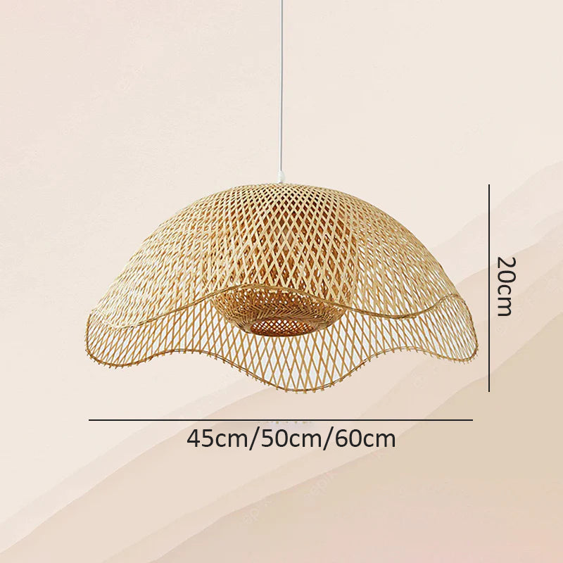 Woven Bamboo Flower Pendant Light