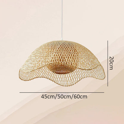 Woven Bamboo Flower Pendant Light