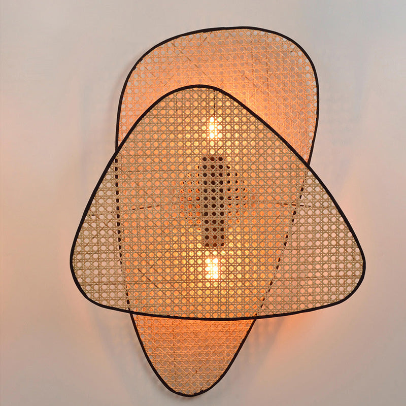 Rattan Caning Bedside Wall Lamp