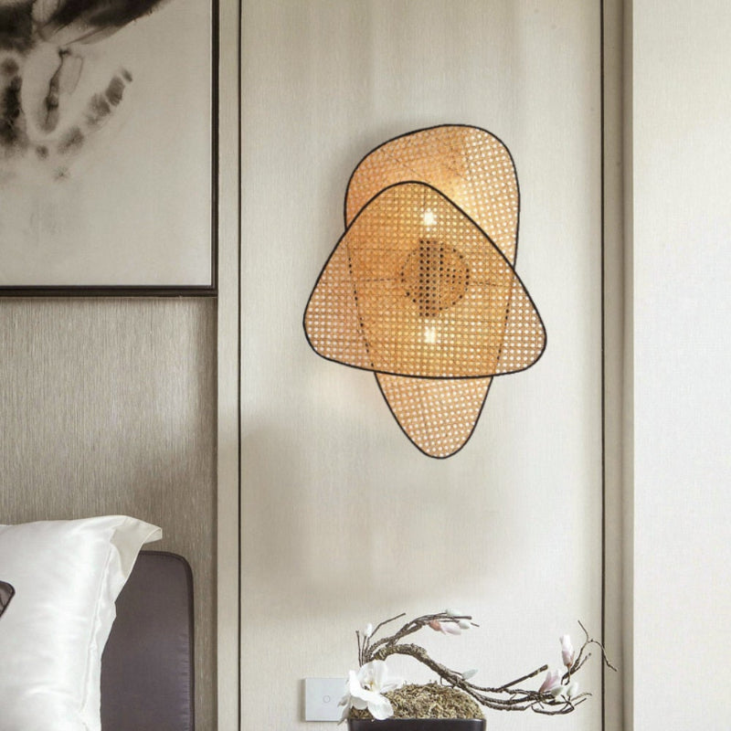 Rattan Caning Bedside Wall Lamp