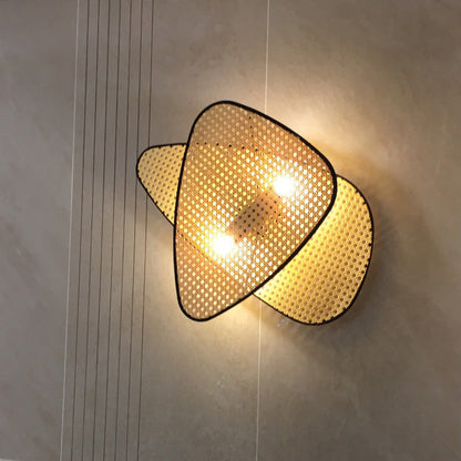 Rattan Caning Bedside Wall Lamp