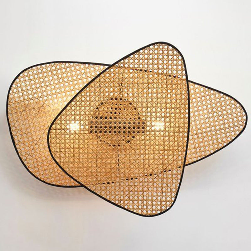 Rattan Caning Bedside Wall Lamp