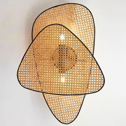 Rattan Caning Bedside Wall Lamp