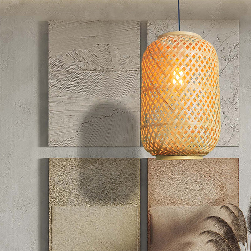 Lantern Pendant Light Bamboo Lampshades For Dining Room-[Modern pendant lighting for bedroom and living space]-Demolights UK