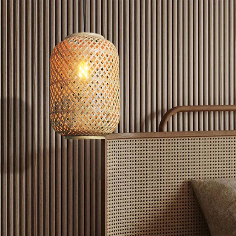 Bamboo Lantern Pendant Shade, 25x40cm
