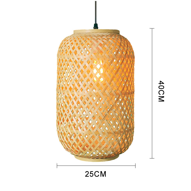 Bamboo Lantern Pendant Shade, 25x40cm