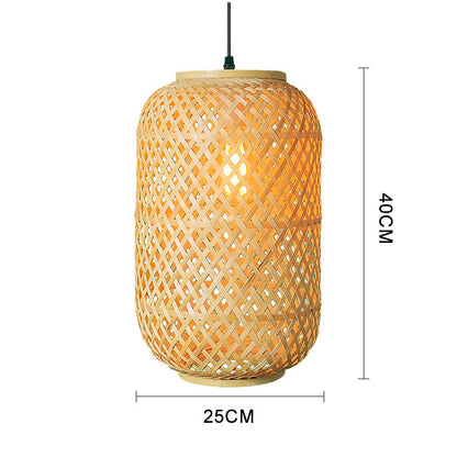 Bamboo Lantern Pendant Shade, 25x40cm