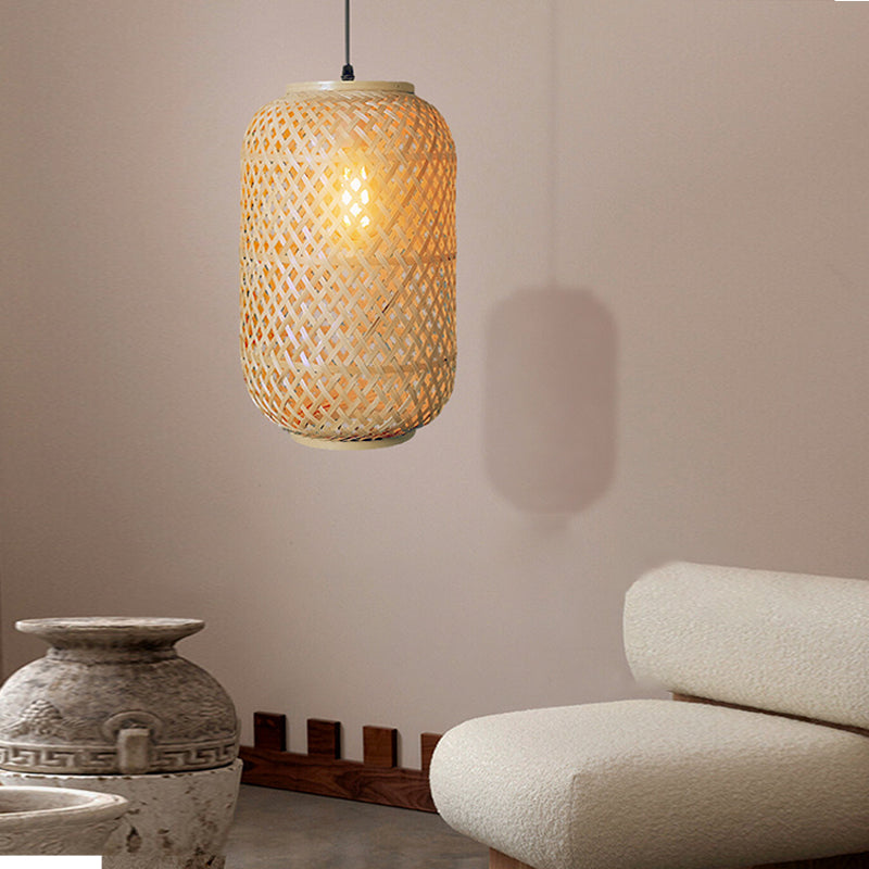 Bamboo Lantern Pendant Shade, 25x40cm