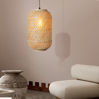 Bamboo Lantern Pendant Shade, 25x40cm