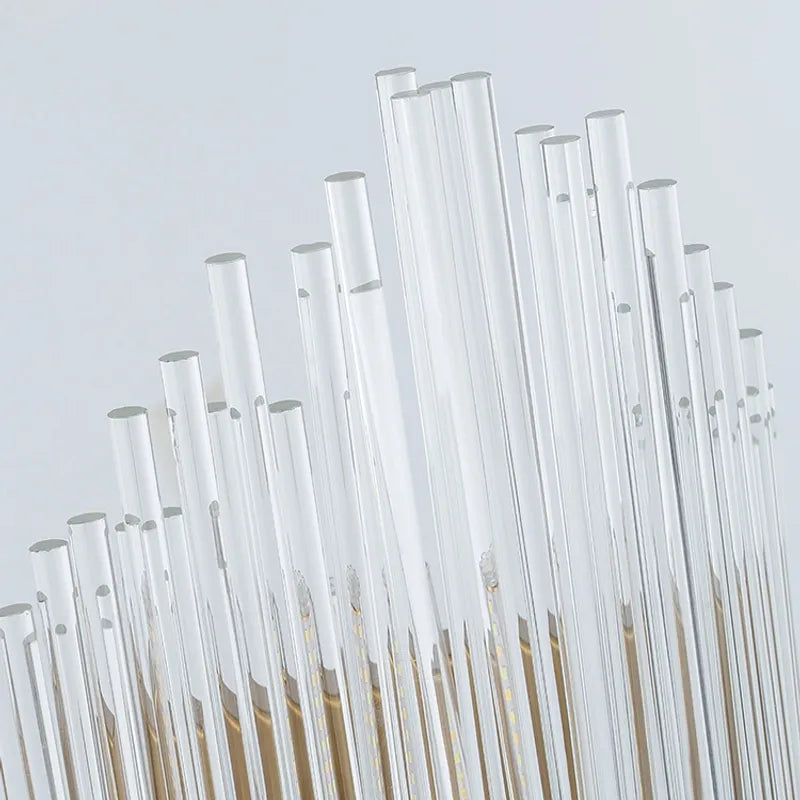 Glass Rod 2-Light Gold Wall Sconce