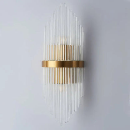 Glass Rod 2-Light Gold Wall Sconce