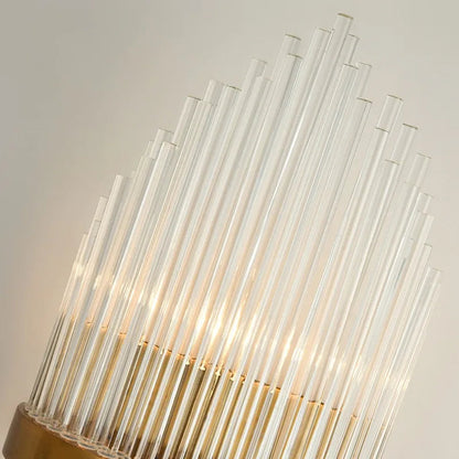 Glass Rod 2-Light Gold Wall Sconce