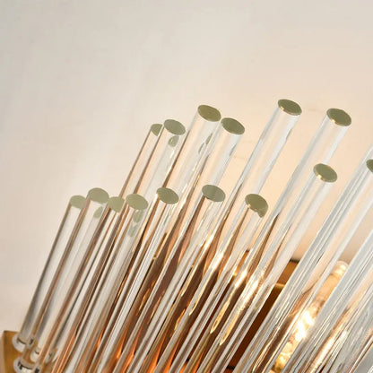 Glass Rod 2-Light Gold Wall Sconce