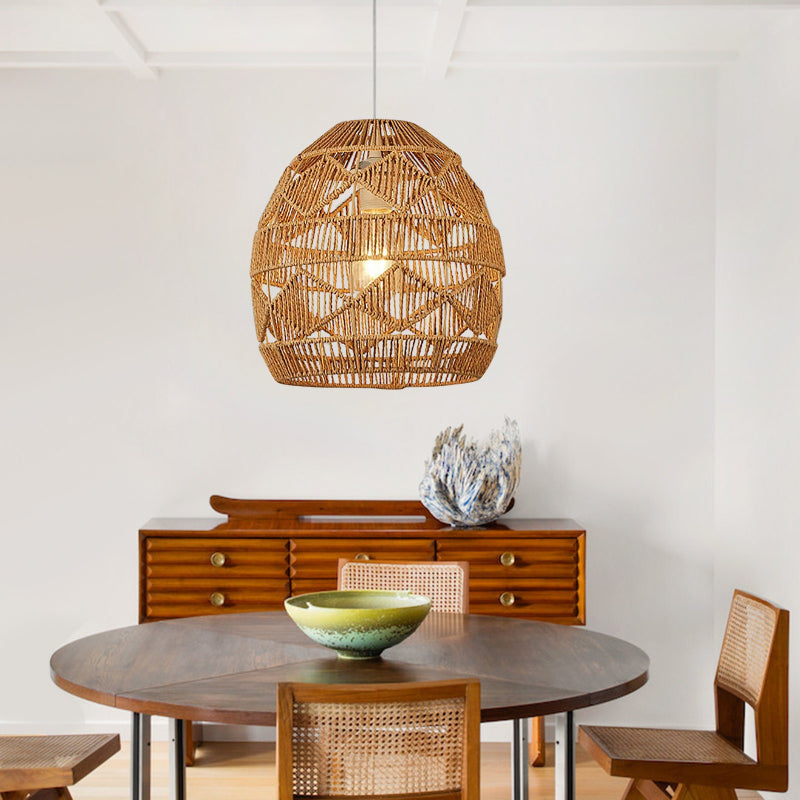 Hand-Woven Rope Diamond Pendant Light