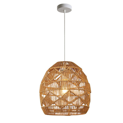 Hand-Woven Rope Diamond Pendant Light
