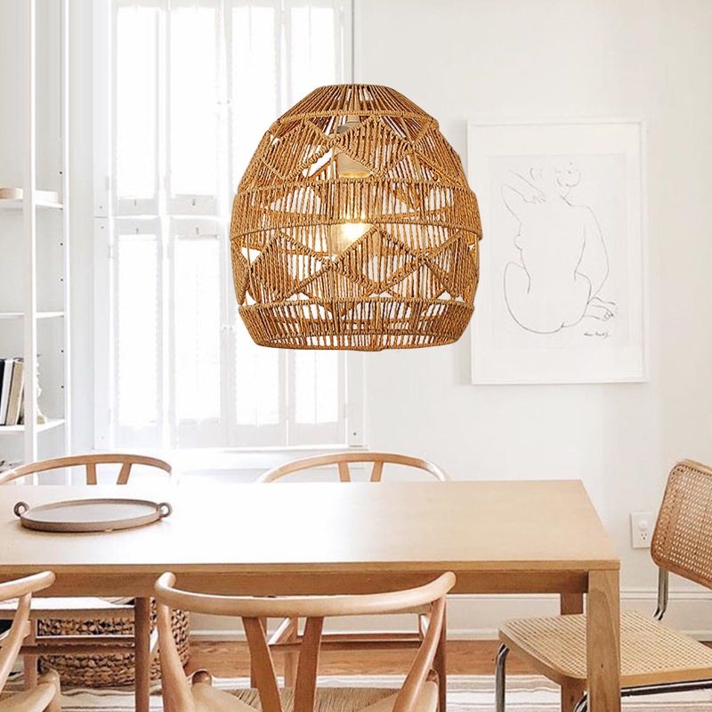 Hand-Woven Rope Diamond Pendant Light