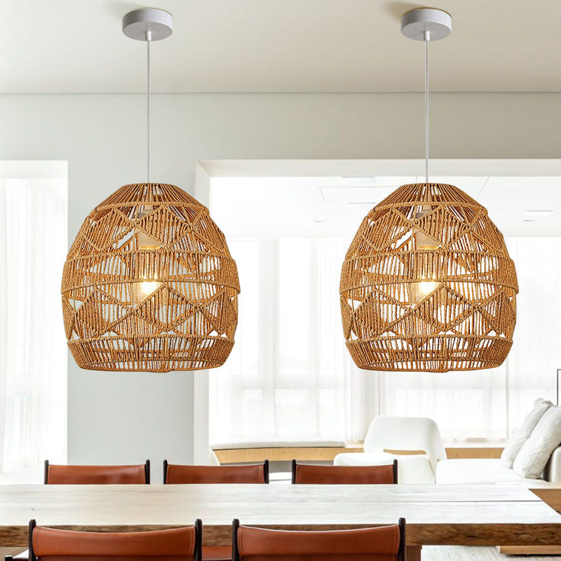 Hand-Woven Rope Diamond Pendant Light