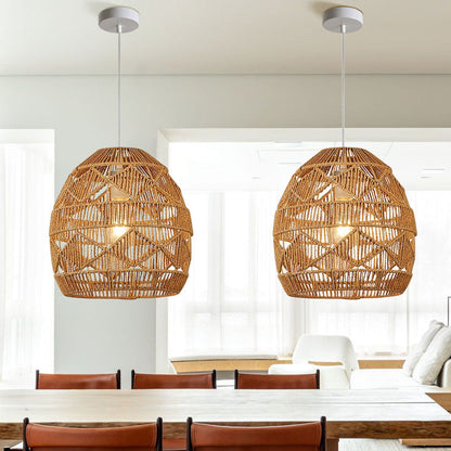 Hand-Woven Rope Diamond Pendant Light