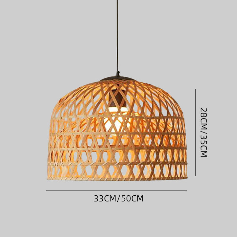 Cross Woven Bamboo Pendant Light