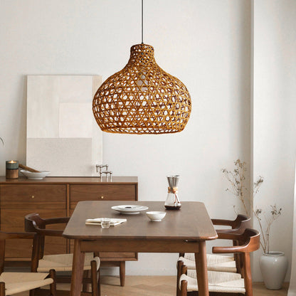 Wicker Jar Lantern Pendant Light