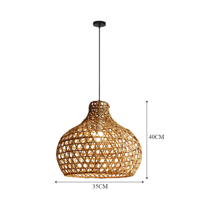 Wicker Jar Lantern Pendant Light