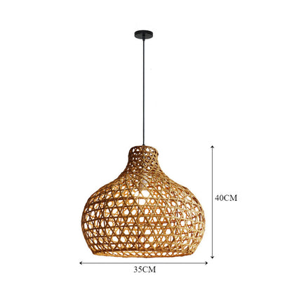 Wicker Jar Lantern Pendant Light