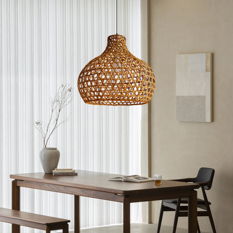 Wicker Jar Lantern Pendant Light