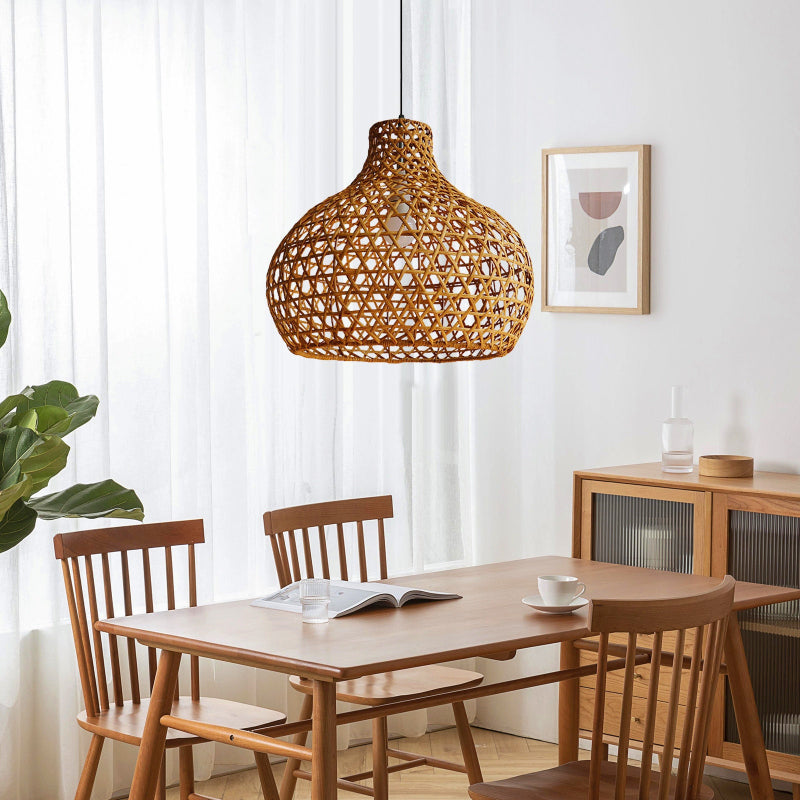 Wicker Jar Lantern Pendant Light
