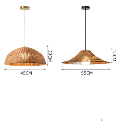 Coastal Rattan Hat Shade Pendant