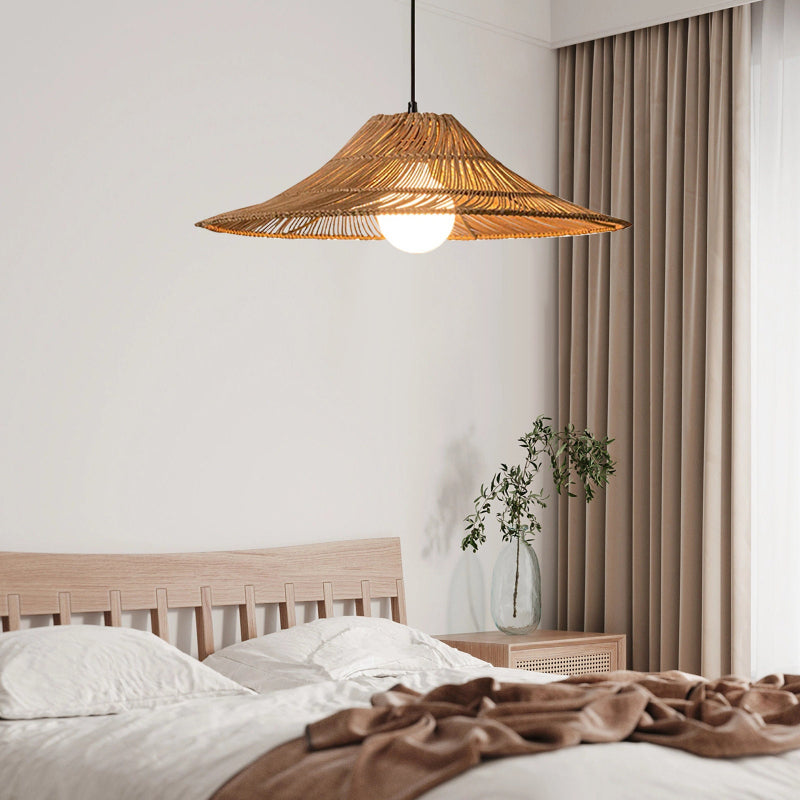 Coastal Rattan Hat Shade Pendant
